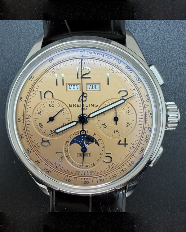 2023 Breitling Premier B25 Datora 42MM Salmon Dial Leather Strap (AB2510201K1P1)