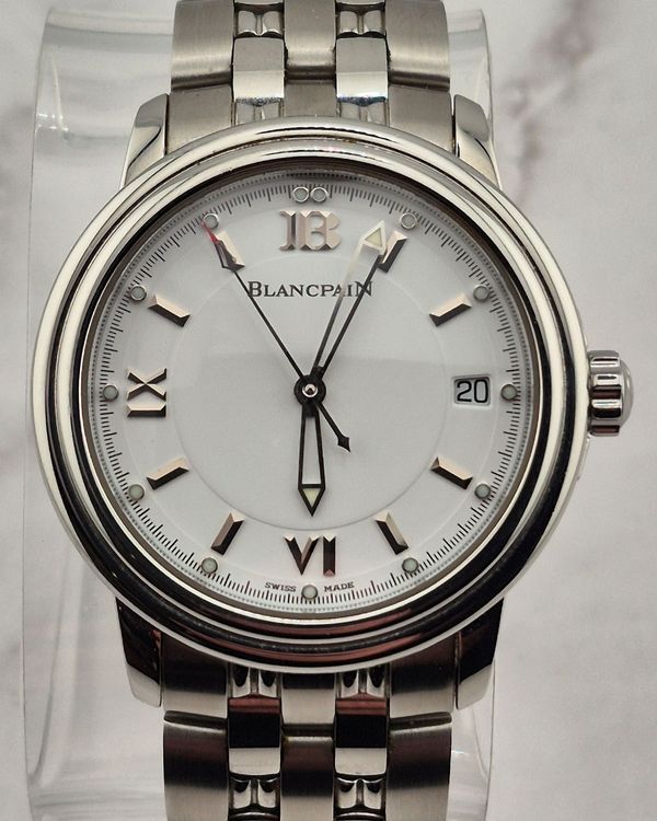 No Reserve - 2003 Blancpain Leman 38MM White Dial Steel Bracelet (2100-1127-11)