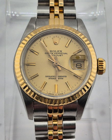No Reserve - 1987 Rolex Lady-Datejust 26MM Champagne Dial Two-Tone Jubilee Bracelet (69173)