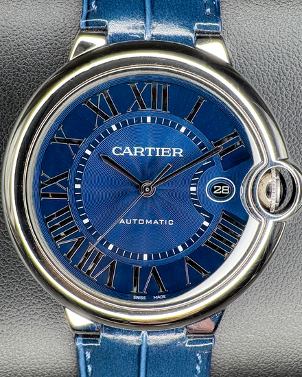 2018 Cartier Ballon Bleu De Cartier 42MM Blue Dial Leather Strap (WSBB0025)