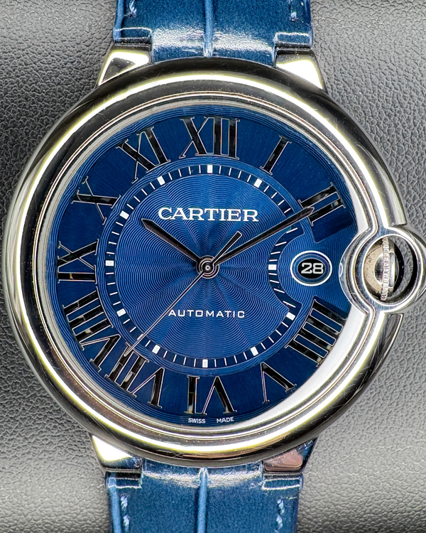 2018 Cartier Ballon Bleu De Cartier 42MM Blue Dial Leather Strap (WSBB0025)