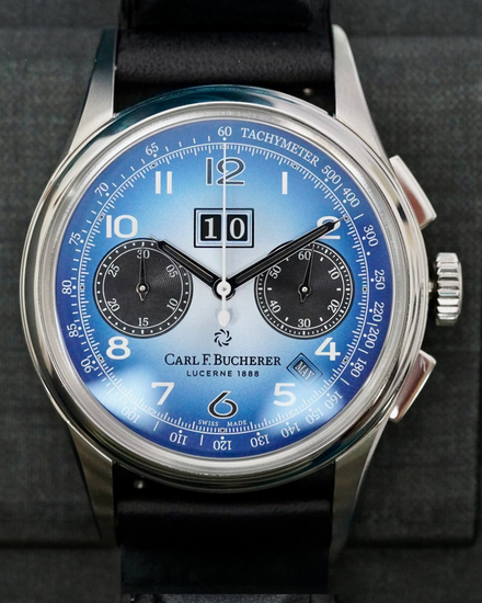 No Reserve - Carl F. Bucherer Heritage BiCompax Annual L.E. 41MM Blue Dial Leather Strap (00.10803.08.52.99)