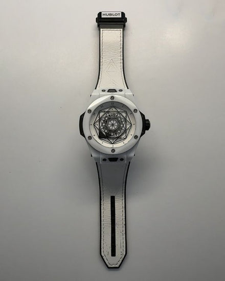 2020 Hublot Big Bang Sang Bleu L. E. 45MM White Dial Leather Strap (415.HX.2027.VR.MXM19)