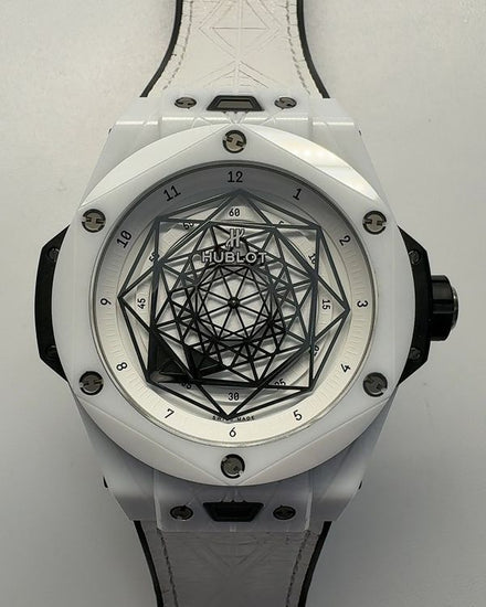 2020 Hublot Big Bang Sang Bleu L. E. 45MM White Dial Leather Strap (415.HX.2027.VR.MXM19)