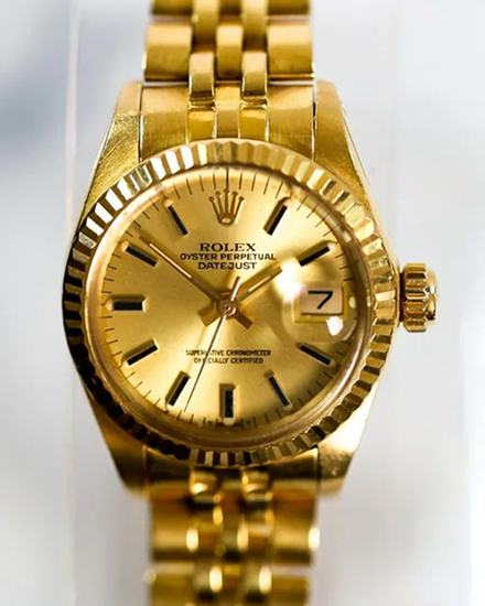 1981 Rolex Lady-Datejust 26MM Champagne Dial Yellow Gold Jubilee Bracelet (6917)