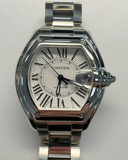 2026 Cartier Roadster 47.2MM Silver Dial Steel Bracelet (WSRD0020)