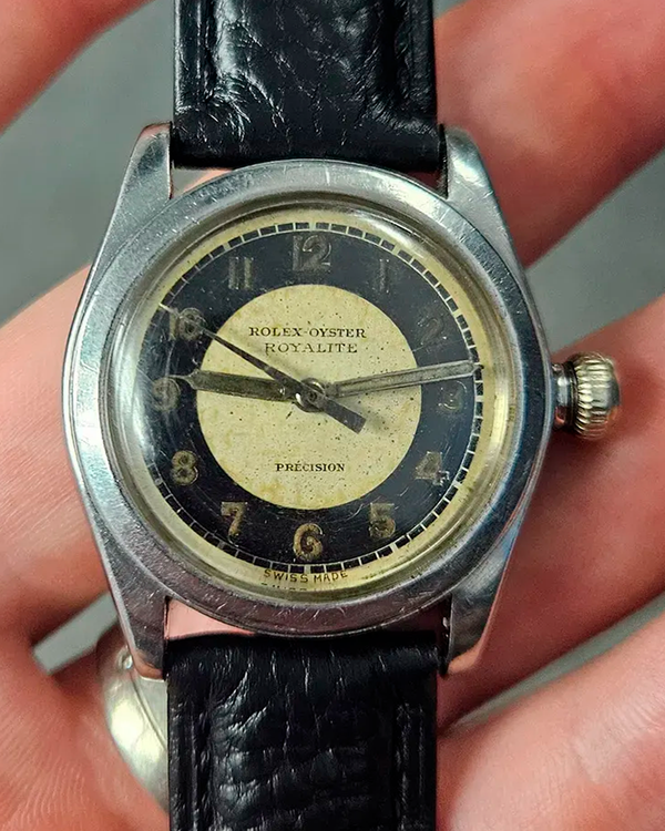 1942 Rolex Oyster Royalite 30MM Silver Dial Aftermarket Leather Strap (2280)