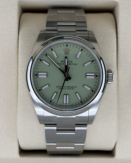2026 Rolex Oyster Perpetual 41MM Pistachio Dial Oyster Bracelet (134300)
