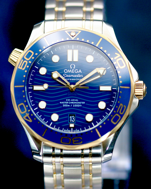 2021 Omega Seamaster Diver 300M 42MM Blue Dial Two-Tone Bracelet (210.20.42.20.03.001)