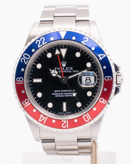 2005 Rolex GMT-Master II "Pepsi" 40MM Black Dial Oyster Bracelet (16710)