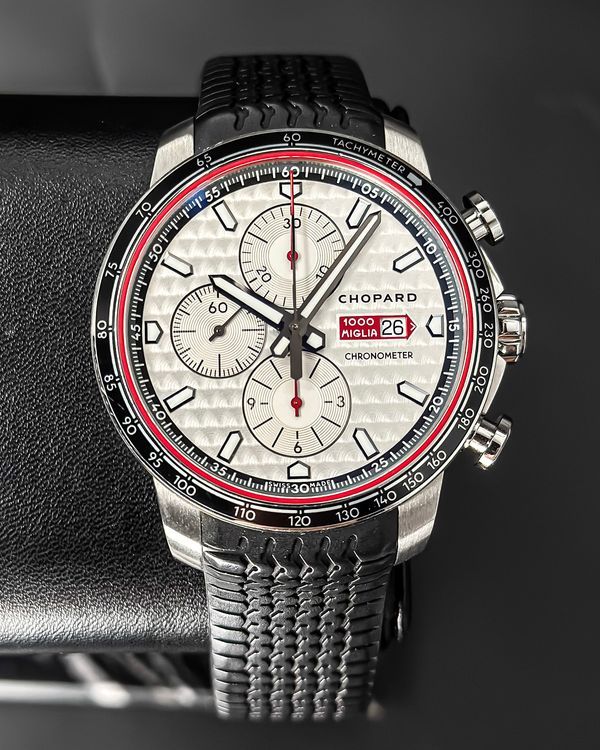 No Reserve - 2017 Chopard Mille Miglia "Race Edition" L.E. 44MM Silver Dial Rubber Strap (168571-3002)