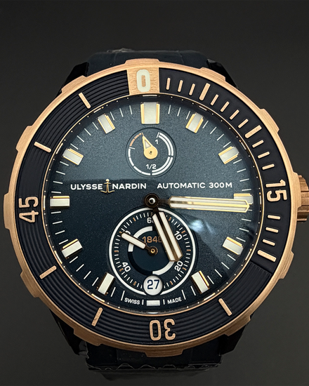 2026 Ulysse Nardin Diver Chronometer 44MM Navy Blue Dial Rubber Strap (1185-170-3/BLUE)