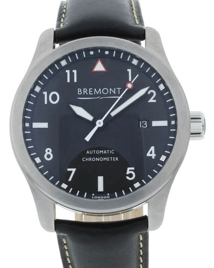 Bremont Solo 43MM Black Dial Leather Strap (SOLO43-P-BK-R-S)