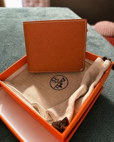Hermès  Sellier Compact Wallet Small Brown Leather Silver-Tone Hardware (Sellier)