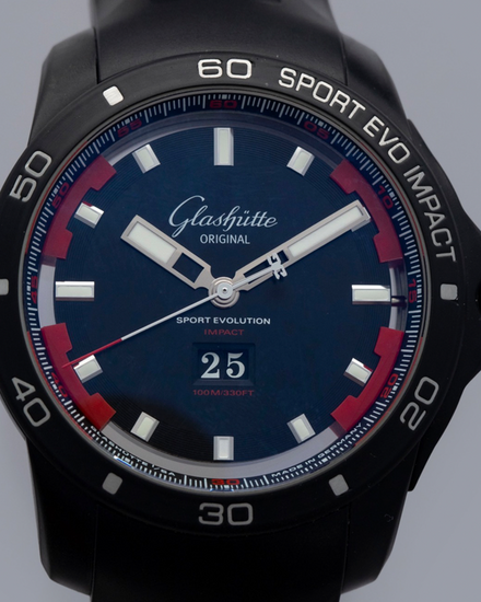 Glashütte Original Sport Evolution Impact 46MM Black Dial Rubber Strap (1-39-47-16-16-04)