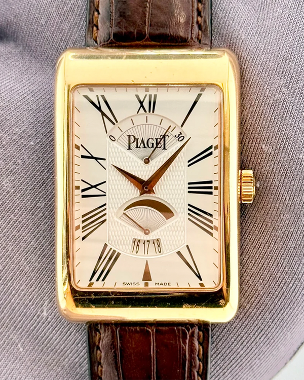 Piaget Vintage Rectangle à l'Ancienne XL 46MM Silver Dial Leather Strap (P10076)