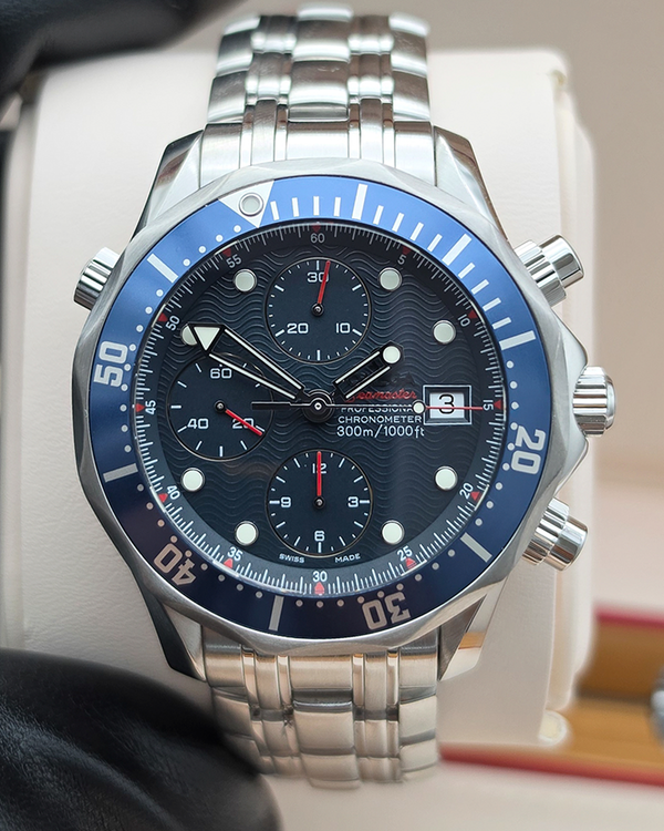 No Reserve - 2019 Omega Seamaster Diver 300M 41.5MM Blue Dial Steel Bracelet (2225.80.00)