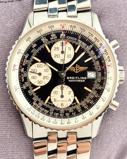Breitling Navitimer Chronograph 41.5MM Black Dial Steel Bracelet (A13022)