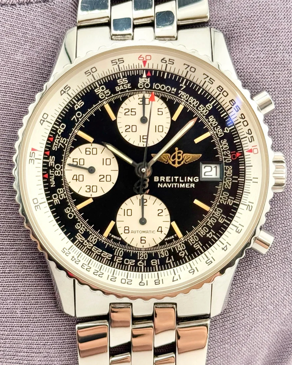 Breitling Navitimer Chronograph 41.5MM Black Dial Steel Bracelet (A13022)