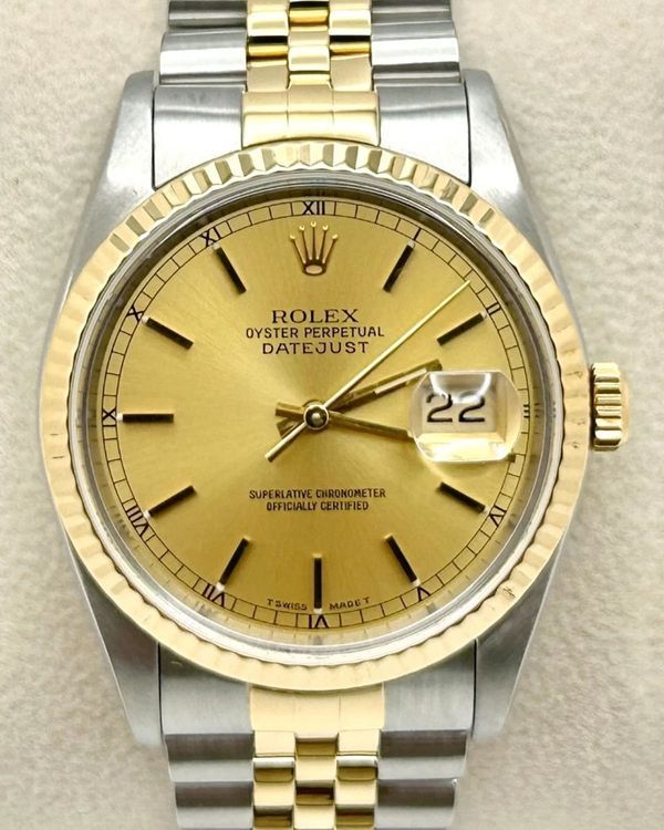 Rolex Datejust 36MM Champagne Dial Two-Tone Jubilee Bracelet (16233)