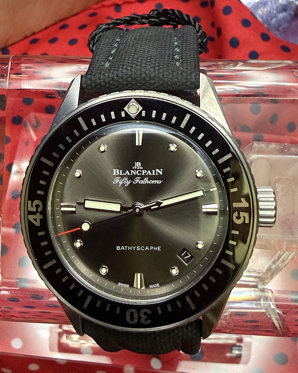 2026 Blancpain Fifty Fathoms Bathyscaphe 38MM Grey Dial Textile Strap (5100B-1110-B52A)