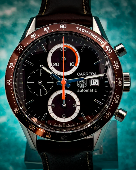 Tag Heuer Carrera 41MM Brown Dial Leather Strap (CV2013-0)