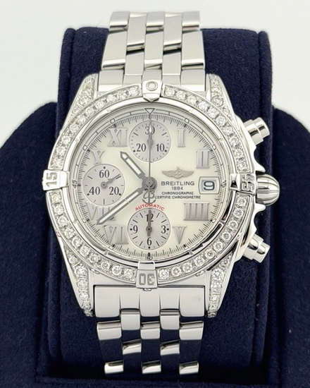 Breitling Cockpit Chrono 39MM White Dial Steel Bracelet (A13357)