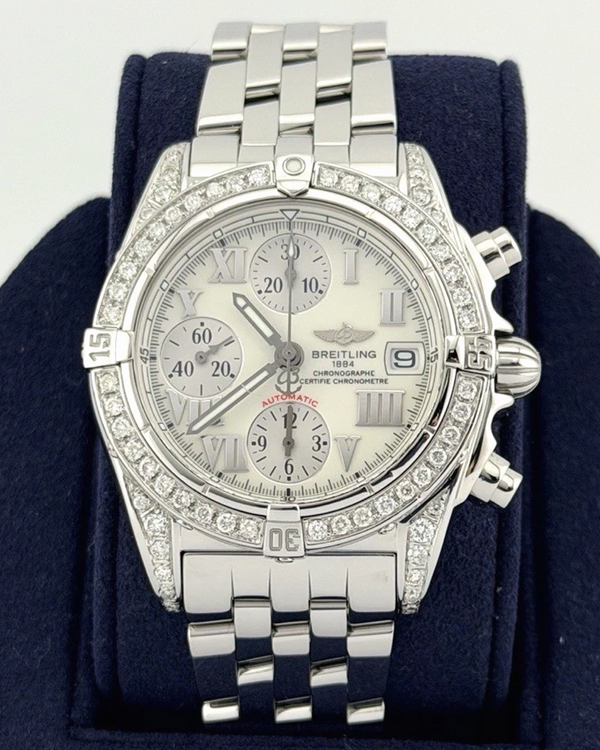 Breitling Cockpit Chrono 39MM White Dial Steel Bracelet (A13357)