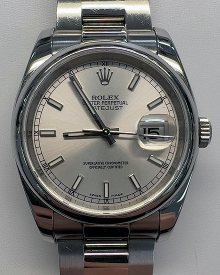 2015 Rolex Datejust 36MM Silver Dial Oyster Bracelet (116200)