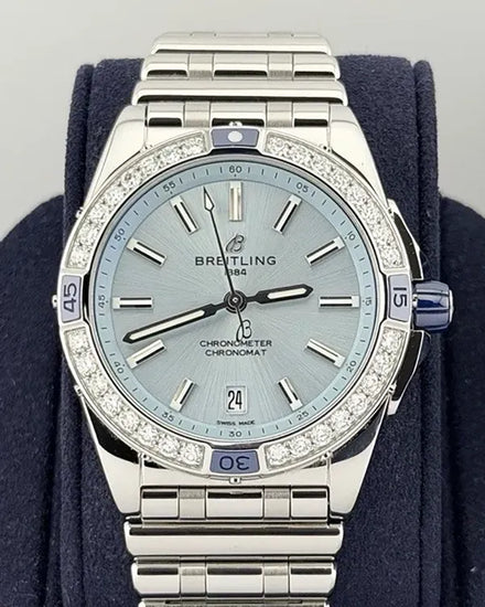 Breitling Super Chronomat 38MM Ice Blue Dial Steel Bracelet (A17356)