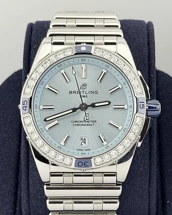 Breitling Super Chronomat 38MM Ice Blue Dail Steel Bracelet (A17356531C1S1)