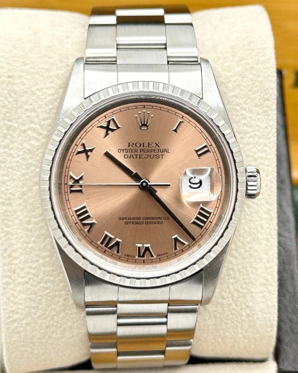 2000 (A Serial) Rolex Datejust 36MM Salmon Dial Oyster Bracelet (16220)
