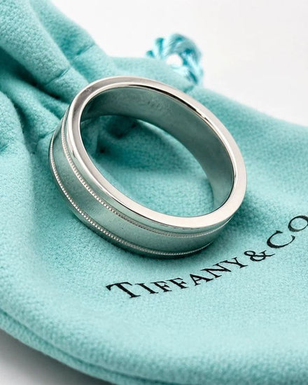 Tiffany Accessories 6MM Platinum Together Milgrain Band (Ring)