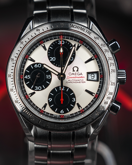 No Reserve - 2011 Omega Speedmaster Date "Panda" 40MM White Dial Steel Bracelet (3211.31.00)
