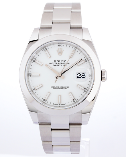 No Reserve - 2026 Rolex Datejust 41MM White Dial Oyster Bracelet (126300)