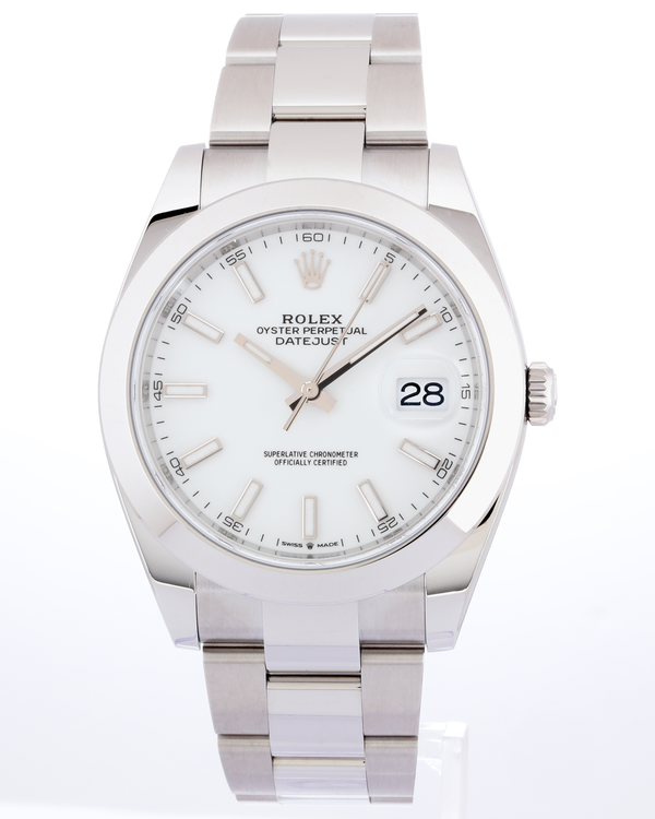 No Reserve - 2026 Rolex Datejust 41MM White Dial Oyster Bracelet (126300)