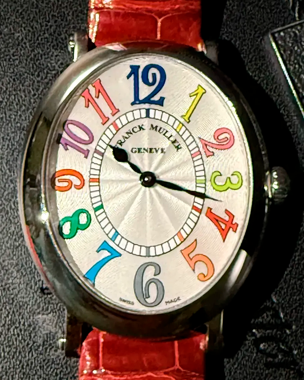 Franck Muller Color Dreams 33.5MM Quartz Silver Dial Leather Strap (1638 B QZ COL DRM V)