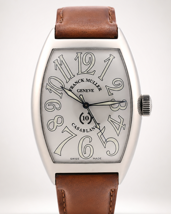 Franck Muller Casablanca "10th Anniversary Edition" 39MM White Dial Leather Strap (8880 C)