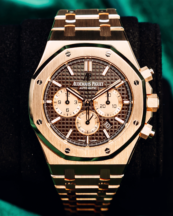 2017 Audemars Piguet Royal Oak Chronograph 41MM Chocolate Dial Rose Gold Bracelet (26331OR)