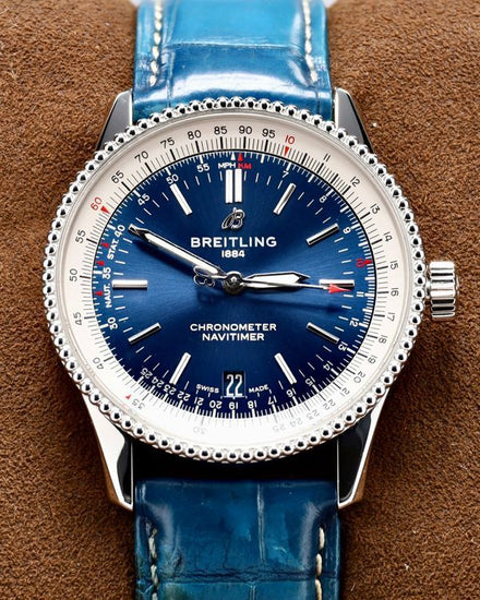 2021 Breitling Navitimer 38MM Blue Dial Leather Strap (A17325211C1P1)
