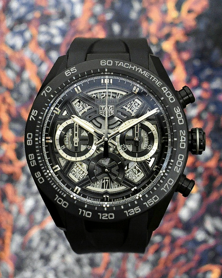 2025 Tag Heuer Carrera Chronograph Extreme Sport 44MM Skeleton Dial Rubber Strap (CBU2080.FT6272)