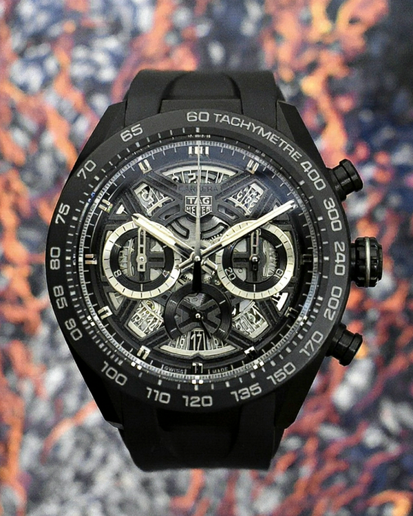 2025 Tag Heuer Carrera Chronograph Extreme Sport 44MM Skeleton Dial Rubber Strap (CBU2080.FT6272)