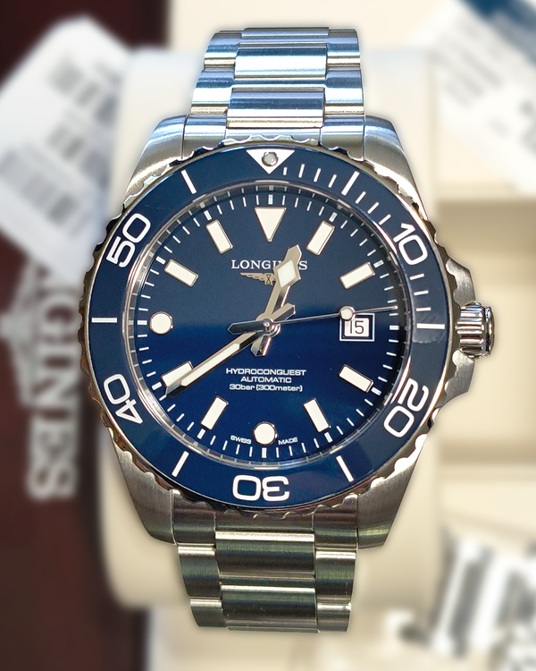 2026 Longines HydroConquest 42MM Blue Dial Steel Bracelet (L3.788.4.96.6)