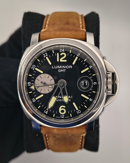 Panerai Luminor GMT 44MM Black Dial Leather Strap (PAM00088)