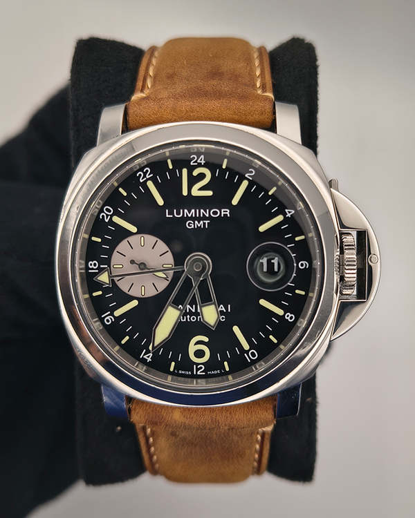 Panerai Luminor GMT 44MM Black Dial Leather Strap (PAM00088)