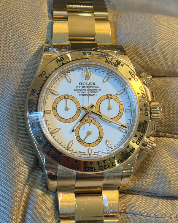 2026 Rolex Cosmograph Daytona 40MM White Dial Yellow Gold Oyster Bracelet (126508)
