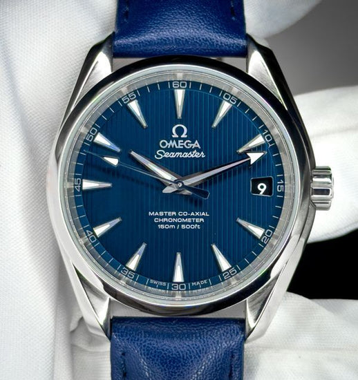 No Reserve - 2023 Omega Seamaster Aqua Terra 150M 38.5MM Blue Dial Leather Strap (231.13.39.21.03.001)