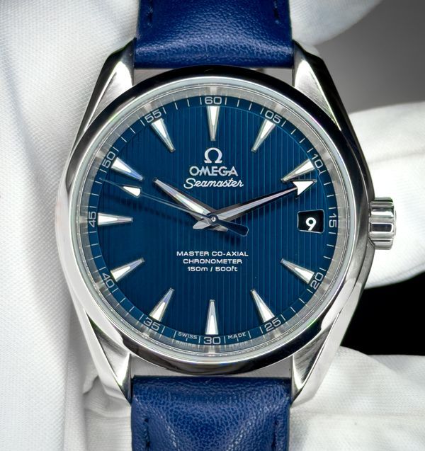 No Reserve - 2023 Omega Seamaster Aqua Terra 150M 38.5MM Blue Dial Leather Strap (231.13.39.21.03.001)