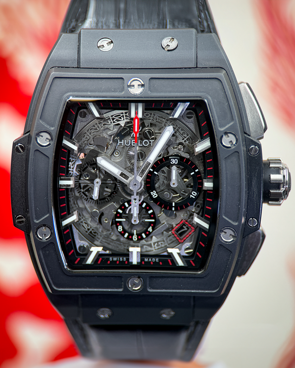 2019 Hublot Spirit Of Big Bang "Black Magic" 42MM Skeleton Dial Leather Strap (641.CI.0173.RX)