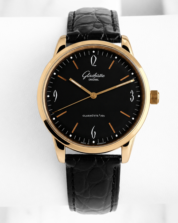 2020 Glashütte Original Sixties 39MM Black Dial Leather Strap (1-39-52-02-01-04)